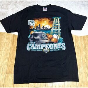 2003 Florida‎ Marlins Graphic Tee Campeones Size Large World Series Alstyle